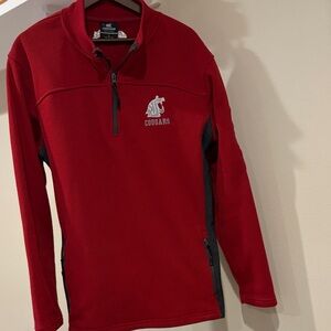 Washington State cougar WSC fan jacket sweatshirt men’s L 1/2 zip Colosseum